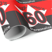 第60誕生日| DIYの名前はだれ60% pipe%のであるか見て下さい ラッピングペーパー (ロールコーナー)