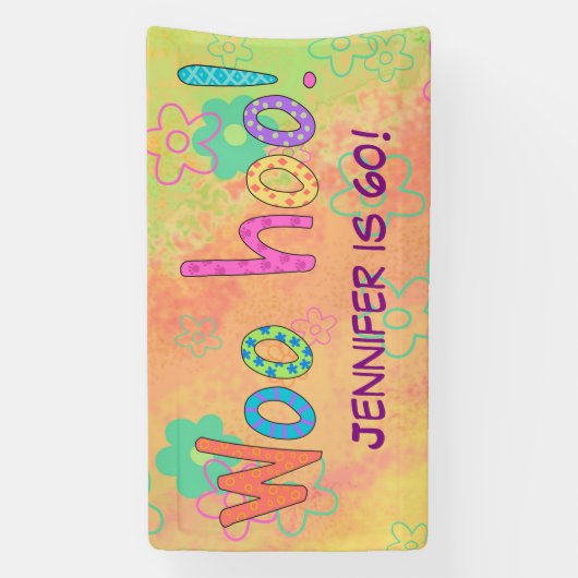 第60誕生日WooHoo名バナパーソナライズされたー 横断幕 (縦)