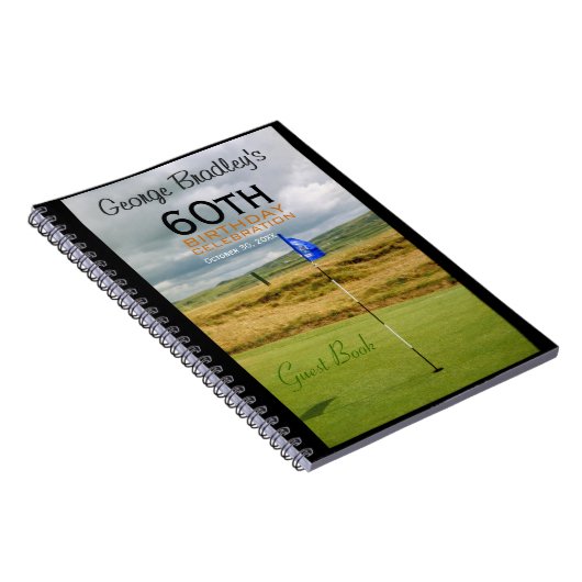 第60誕生祝いのゴルフカスタムな来客名簿 ノートブック (右側)