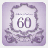 第60誕生祝いパーソナライズされたシール スクエアシール (正面)