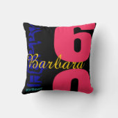 第60誕生祝いパーソナライズされた枕 クッション (裏面)