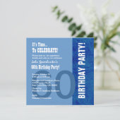 第60青くおもしろいなV002の誕生日のモダンな色相 招待状 (スタンド正面)
