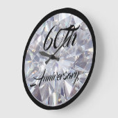 第60/ダイヤモンド記念日-パーソナライズな時計 ラージ壁時計 (傾斜)