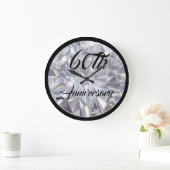第60/ダイヤモンド記念日-パーソナライズな時計 ラージ壁時計 (ホーム)