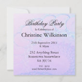 第61回バースデーパーティーの招待、抽象芸術とバブ 招待状 (裏面)