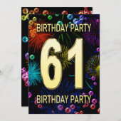 第61回バースデーパーティー招待花火大会 招待状 (正面/裏面)