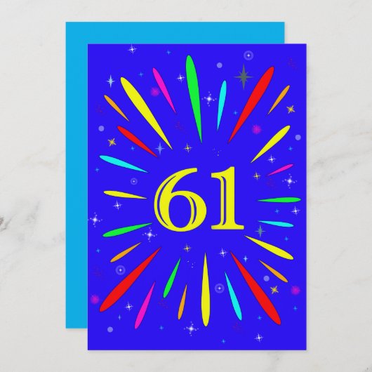 第61回誕生日パーティーの招待状の爆発 招待状 (正面/裏面)