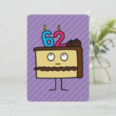 第62回お誕生日ケーキ(ろうそく) 招待状 (スタンド正面)