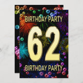 第62回バースデーパーティー招待花火大会 招待状 (正面/裏面)