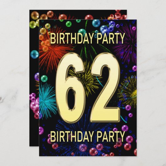 第62回バースデーパーティー招待花火大会 招待状 (正面/裏面)