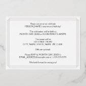 第62回バースデーパーティー:アールデコルック"62"と名前 箔招待状 (裏面)