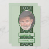 第62回誕生日パーティーの招待写真を追加する 招待状 (正面/裏面)