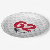 第62誕生日ゴルフボールデザイン ペーパープレート (アングル)