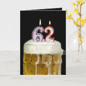 第62誕生日ビール カード (黄色い花)