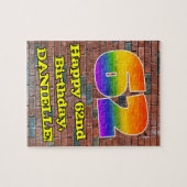 第62誕生日:おもしろいグラフィインスパイアティレインボー62 ジグソーパズル (横)