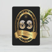 第63の誕生会の女性の人、エレガントな色 招待状 (スタンド正面)