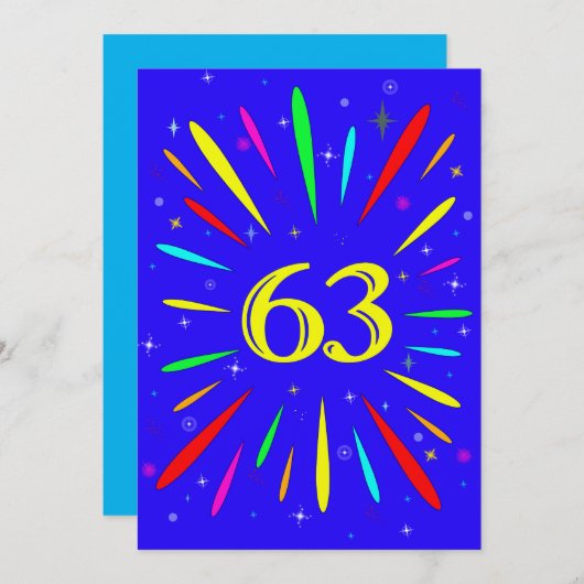 第63回誕生日パーティーの招待状の爆発 招待状 (正面/裏面)