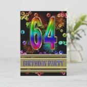 第64回バースデーパーティー招待（バブルあり） 招待状 (スタンド正面)