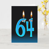 第64誕生日キャンドル カード (黄色い花)