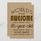 第65すばらしい誕生祝いの世界のベスト 招待状 (正面/裏面)