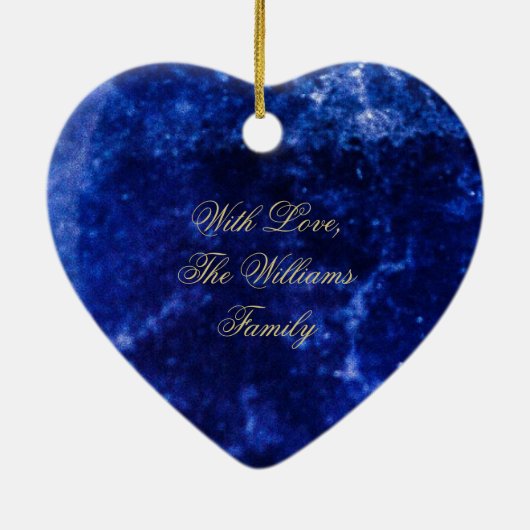 第65サファイアの結婚記念日の金ゴールドのタイポグラフィ セラミックオーナメント (裏面)