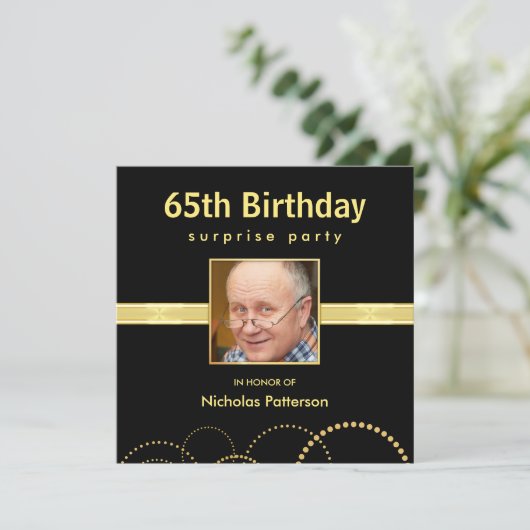 第65バースデーパーティ招待状-カスタム写真 招待状 (スタンド正面)