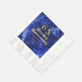 第65回サファイヤ結婚の記念日金ゴールドタイポグラフィ 縁ありランチョンナプキン (角)