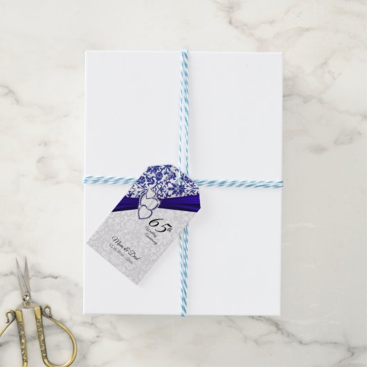 第65回サファイヤ結婚の記念日 ギフトタグ (より糸付き)