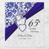 第65回サファイヤ結婚の記念日 ワインラベル (シングルラベル)