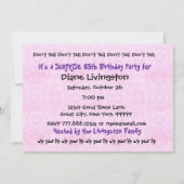 第65回サプライズパープルバースデーパーティーテンプレート 招待状 (裏面)