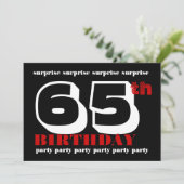 第65回サプライズ·バースデー·パーティーの招待テンプレート 招待状 (スタンド正面)