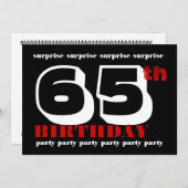 第65回サプライズ·バースデー·パーティーの招待テンプレート 招待状 (正面/裏面)