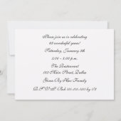 第65回バースデーパーティー招待豪華なフローラ 招待状 (裏面)