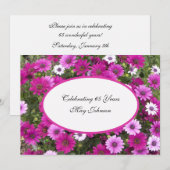 第65回バースデーパーティー招待豪華なフローラ 招待状 (正面/裏面)