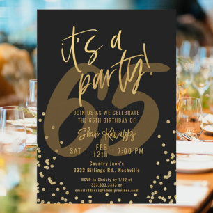 第65回ブラック&金ゴールドおもしろい誕生会 招待状