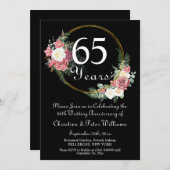 第65回ブルーサファイヤ結婚の記念日バラ 招待状 (正面/裏面)