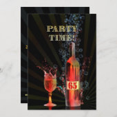 第65回誕生日パーティーの招待状 招待状 (正面/裏面)