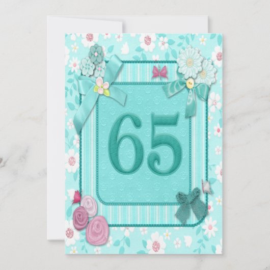 第65回誕生日パーティーの招待状 招待状 (正面)