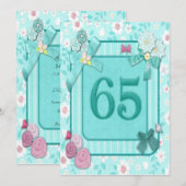 第65回誕生日パーティーの招待状 招待状 (正面/裏面)