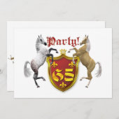 第65回誕生日パーティーへの招待（コート·オブ·アームズ） 招待状 (正面/裏面)