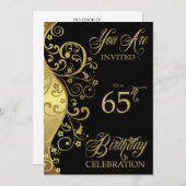 第65回誕生日パーティーパーソナライズされた招待状 招待状 (正面/裏面)