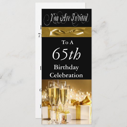 第65回誕生日パーティーパーソナライズされた招待状 招待状 (正面/裏面)