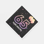 第65回誕生日パーティー風船と紙吹雪 スタンダードランチョンナプキン (角)