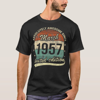 第65回誕生日ヴィンテージ1957年3月絶対Weasom Tシャツ