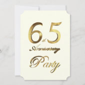 第65回誕生日記念日金ゴールドアイボリー 招待状 (正面)
