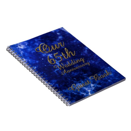 第65結婚記念日の来客名簿の青のサファイア ノートブック (右側)