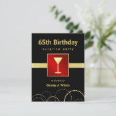 第65誕生日のびっくりパーティ-任意写真 招待状 (スタンド正面)