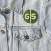 第65誕生日のフットボールのヤードボタン 缶バッジ (インサイチュ)