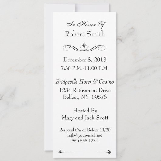 第65誕生日の退職の組合せの招待状 招待状 (裏面)