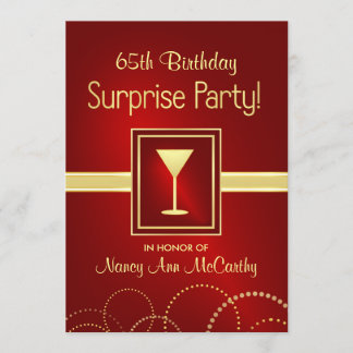 第65誕生日の驚きのパーティの招待状 招待状